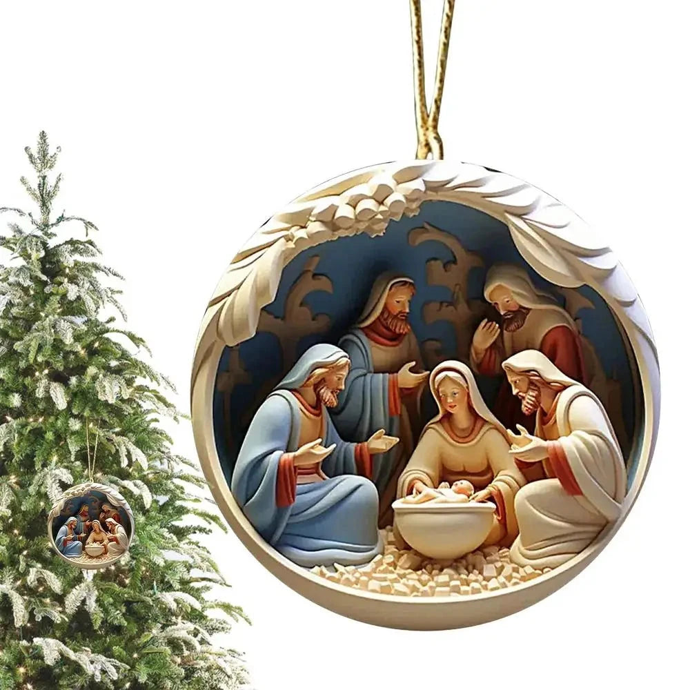 Christmas Tree Pendant Jesus Christ Hanging Ornaments Christmas Tree Ornament Christian Gifts Exquisite Xmas Ornaments Good Vibrations
