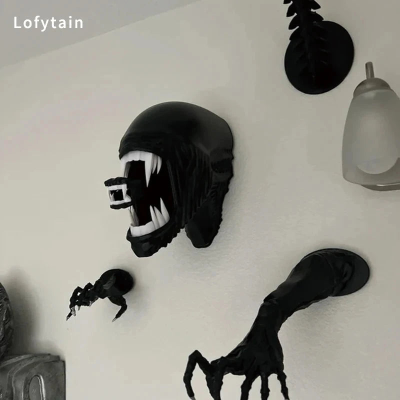 Lofytain Alien Xenomoprh Wall Art Sculpture Statue Horror Alien Predator Sci-Fi Monster Beasts Decoration Halloween Gifts Props Good Vibrations