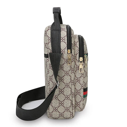 Crossbody Bag Men New Trendy Multi Layer Versatile Shoulder Handbag Casual Business Sling Messenger Bag for Daily Use and Travel Good Vibrations