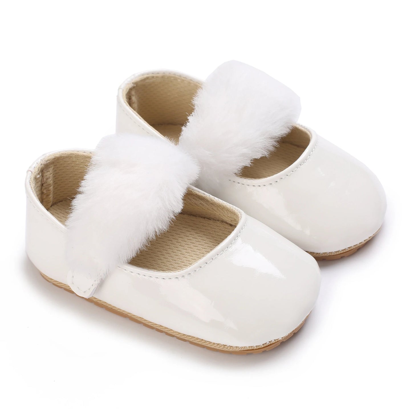 White Spring and Autumn 0-18M Baby Cute Bow Princess Shoes Casual PU Soft Rubber Bottom Anti slip Princess Shoes Walking Shoes Good Vibrations