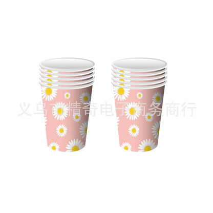 Daisy 2nd Birthday Decorations Party Tableware Plate Napkin Cup Tablecloth Groovy Retro Daisy Two Years Old Birthday Supplies Good Vibrations