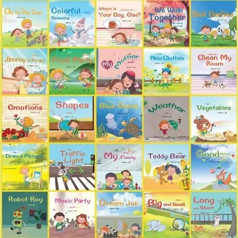 60 Books/Set Childrens English Early Learning Picture Book Graded Reading Storybook Enlightenment Cognitive Tale Bedtime Story Good Vibrations