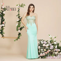 Mint Green Bridesmaid Dresses Mermaid Lace Applique Mesh Neck Backless Evening Formal Party Prom Gown For Bride Vestido De Gala Good Vibrations