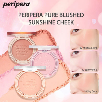 Single Color Blush Palette, Matte Fine Powder Cheek Blush, Non-Cakey, Long-Lasting, Nude Makeup, K-Beauty Cosmetic Good Vibrations