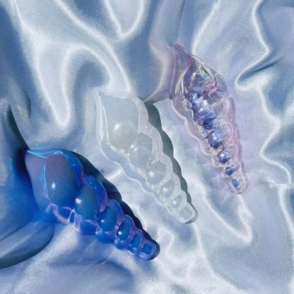 4.3" Seashell Design Magic Handmade Borosilicate Glass Good Vibrations