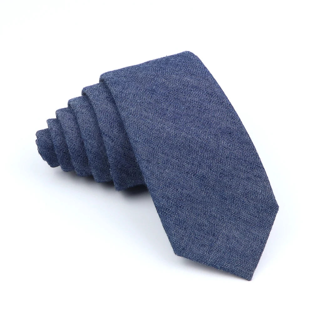 Wed Cotton Tie Solid Color Necktie For Man Woman Blue Pink Yellow Skinny Slim Ties Fashion Wedding Party Gifts Men Accessories Good Vibrations
