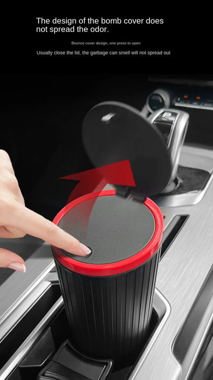 Universal Car Trash Bin Can Mini Auto Dust Organizer Car Interior Rubbish Bag Garbage Container Storage Box Bucket Auto Accessor Good Vibrations
