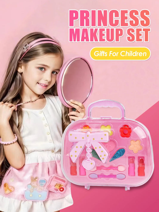 Children's Beauty Small Handbag Toy Girl Makeup Bag, Makeup Toy Princess Washable Pretend Play Makeup Set Toy Good Vibrations