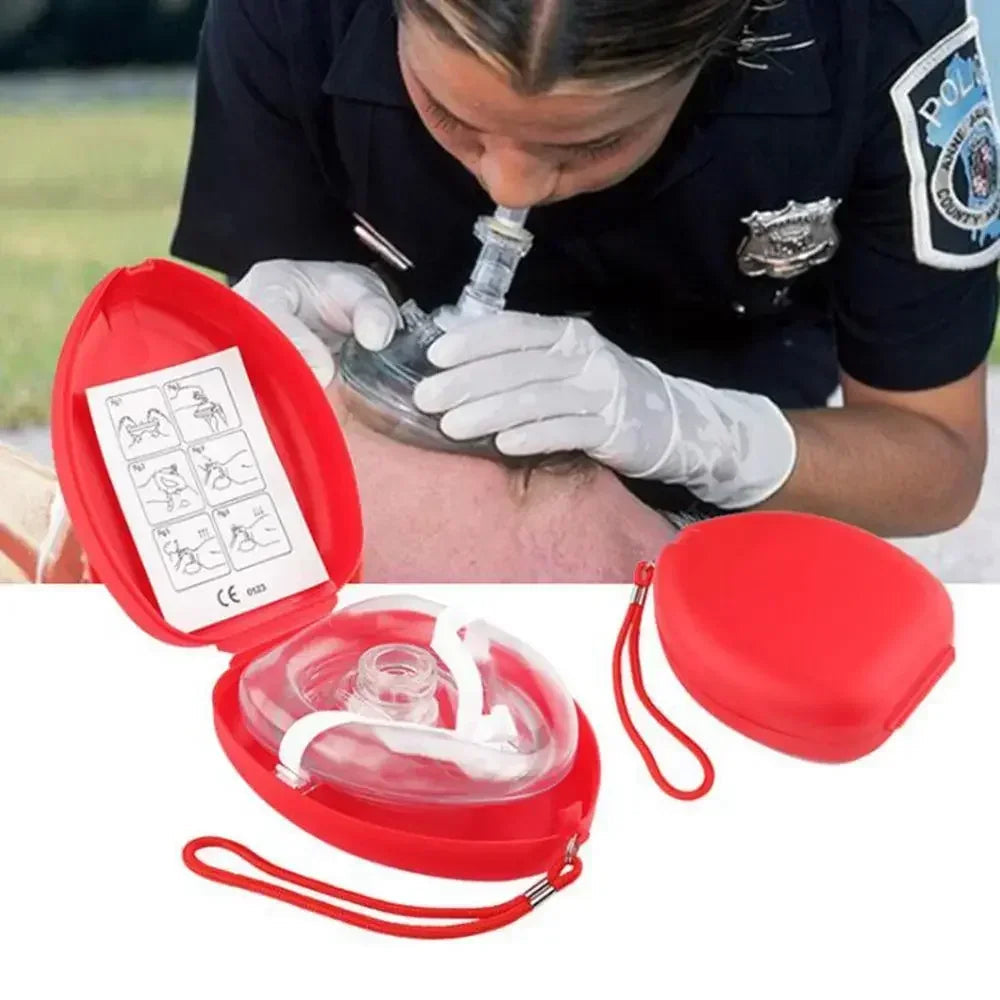 1Set Car Rescue CPR Mask Emergency First Aid Masks Resuscitator One-Way Valve CPR Face Sheild Survival Mask Outdoor Survival Kit Good Vibrations