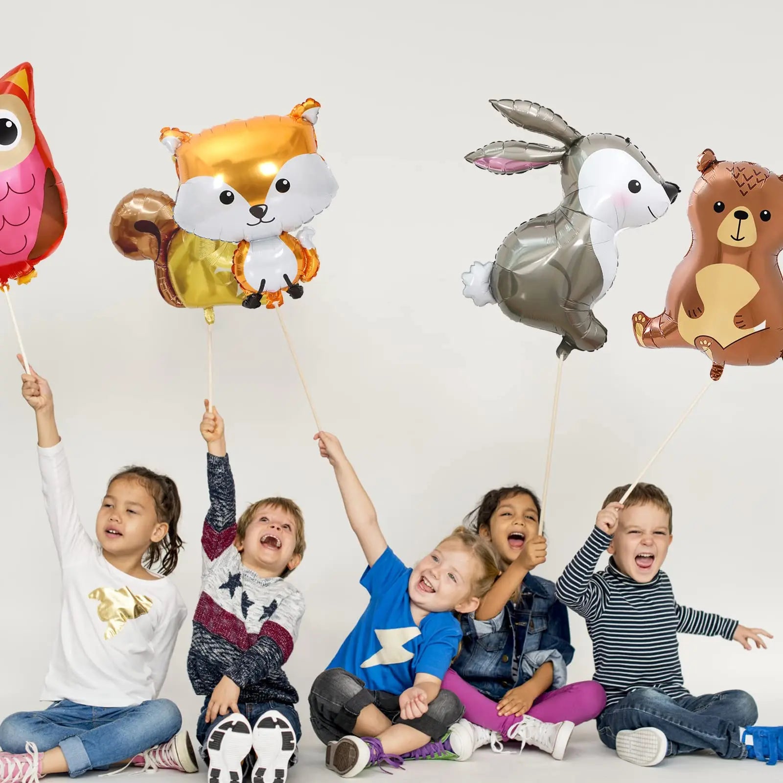 Woodland Animals Birthday Decoraiton Balloon Fox Hedgehog Raccoon Deer Bear Helium Foil Balloons Forest Theme Party Decor Good Vibrations