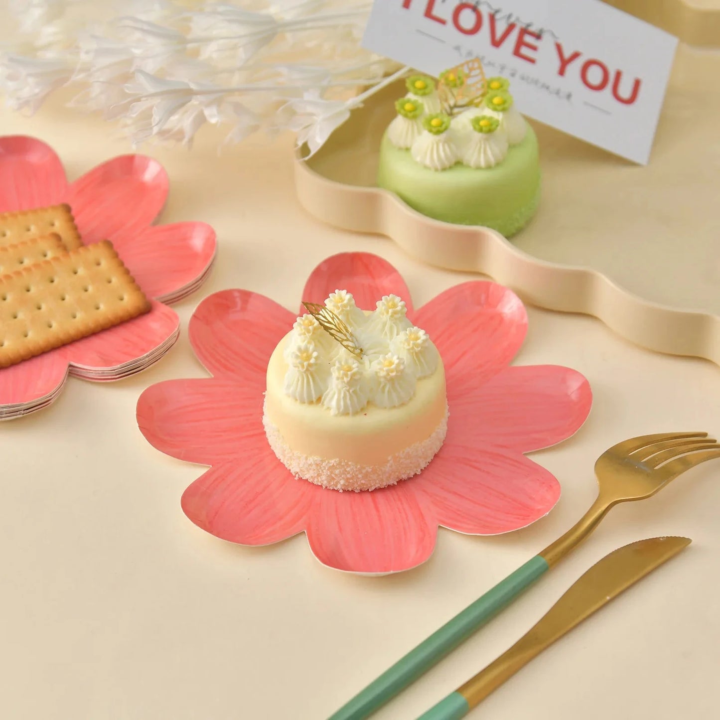 Disposable Daisy Paper Plate Flower Meal Plate Picnic Cake Plates Birthday Theme Party Decoration Good Vibrations