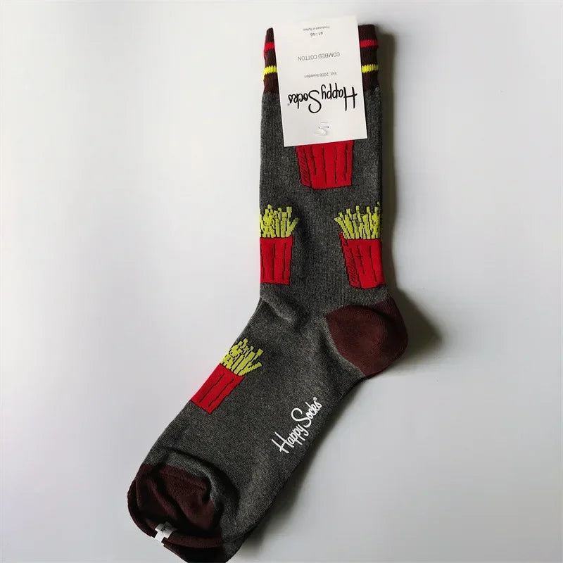 Cotton Happy Socks Men's Classic Crew Sock Shoe Size 10 - 13 Soft Good Vibrations