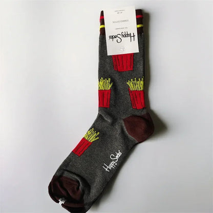 Cotton Happy Socks Men's Classic Crew Sock Shoe Size 10 - 13 Soft Good Vibrations