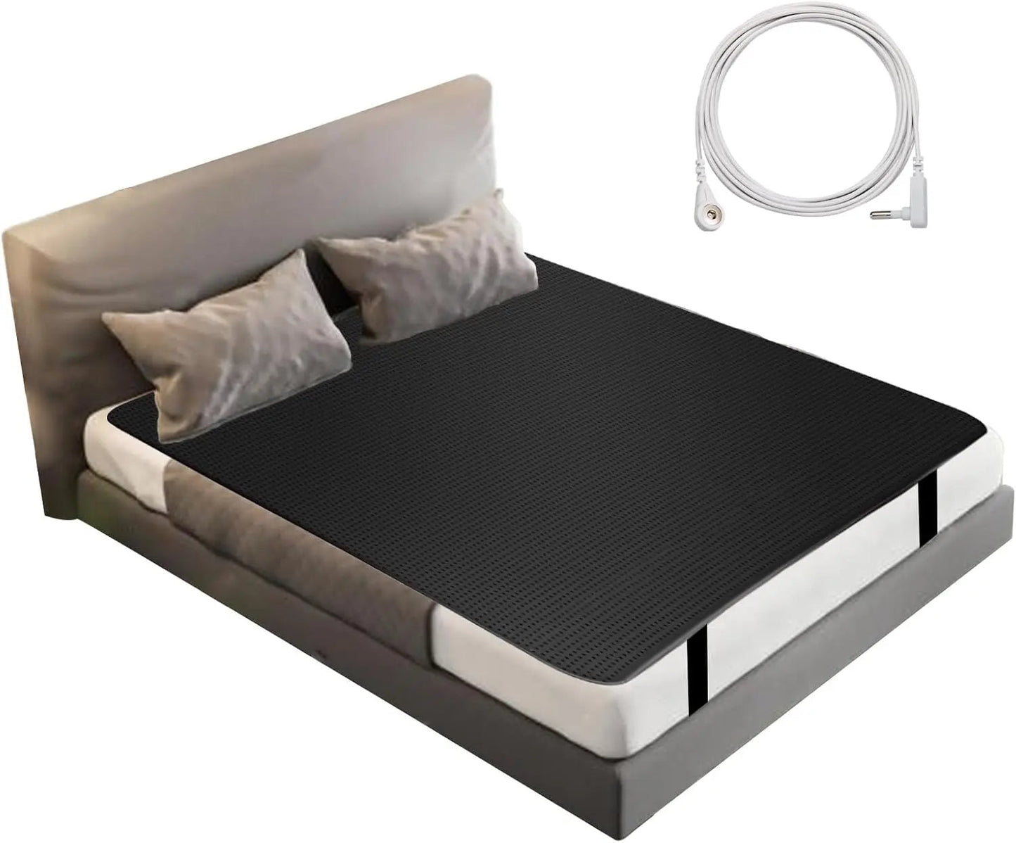 Grounding Earthing Mat for Bed Queen Size Inches with 15ft Cord Anti Static Mat for Better Sleep Stress Relief Pain Reduction Good Vibrations