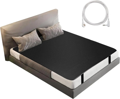 Grounding Earthing Mat for Bed Queen Size Inches with 15ft Cord Anti Static Mat for Better Sleep Stress Relief Pain Reduction Good Vibrations