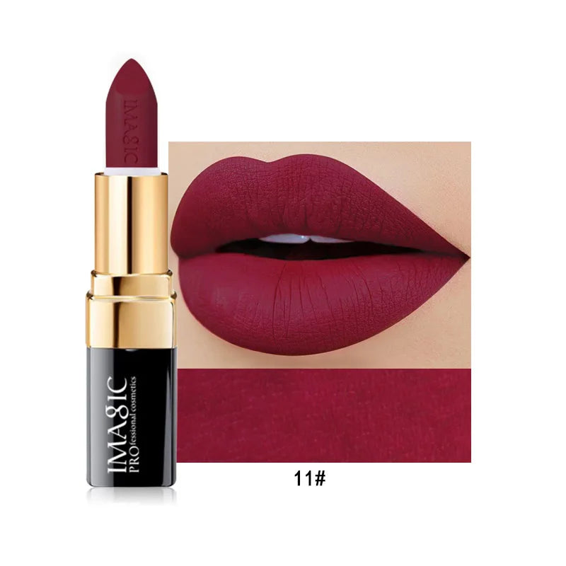 IMAGIC Lipstick Moisturizer Lips Smooth Lip Stick Long Lasting Charming Lip Lipstick Cosmetic Beauty Makeup 12 Colors Good Vibrations