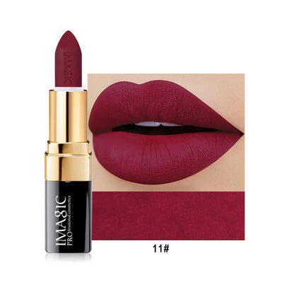 IMAGIC Lipstick Moisturizer Lips Smooth Lip Stick Long Lasting Charming Lip Lipstick Cosmetic Beauty Makeup 12 Colors Good Vibrations