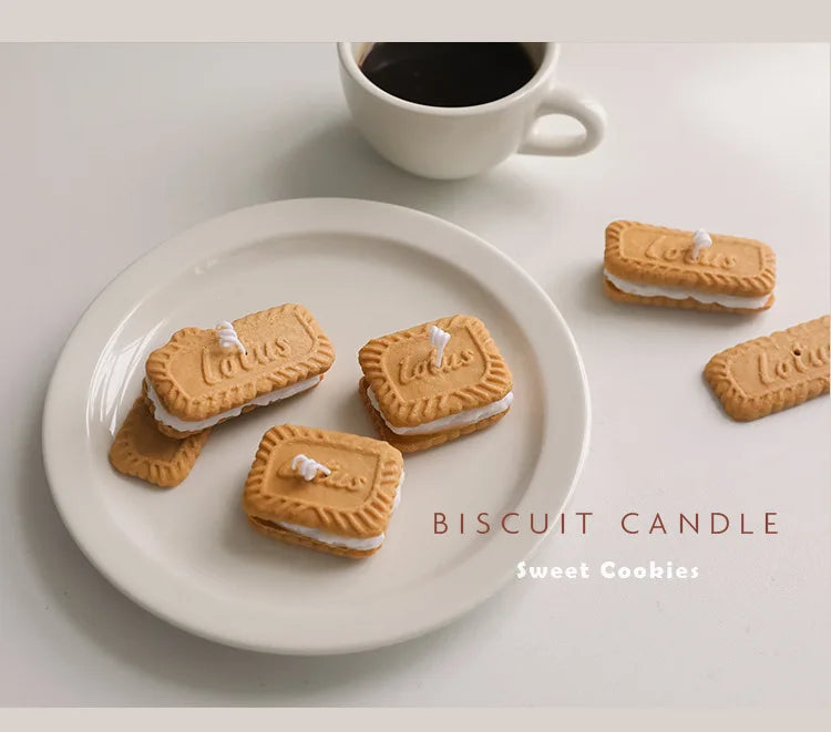 Cute Handmade Biscuit Candle Scented Candle Aromatherapy Soy Wax Candle Wedding Birthday Candles Party Home Decoration Good Vibrations
