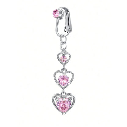 Fake Belly Ring Bell Button Rings Fake Belly Piercing Love Heart Butterfly Dangle Clip On Umbilical Navel Cartilage Earring Clip Good Vibrations Adult Super Store