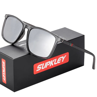SUPKLEY Sports Sunglasses for Men Polarized Comfortable Wear Square Sun Glasses Male Light Weight Eyewear Accessory with Origina Good Vibrations