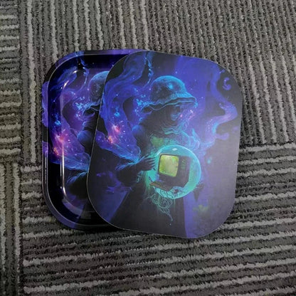 1Pc Rolling Tray Tobacco Cigarette Paper Accessories Trays Magnetic Lid Smoking Grinder Storage Metal Plate 18x14CM Good Vibrations Adult Super Store