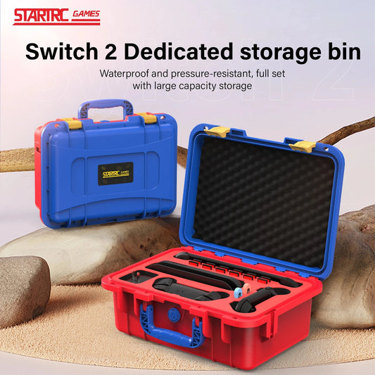 switch 2 game console storage case, carrying case, single-shoulder diagonal storage box, protecting luggage and accessories Good Vibrations