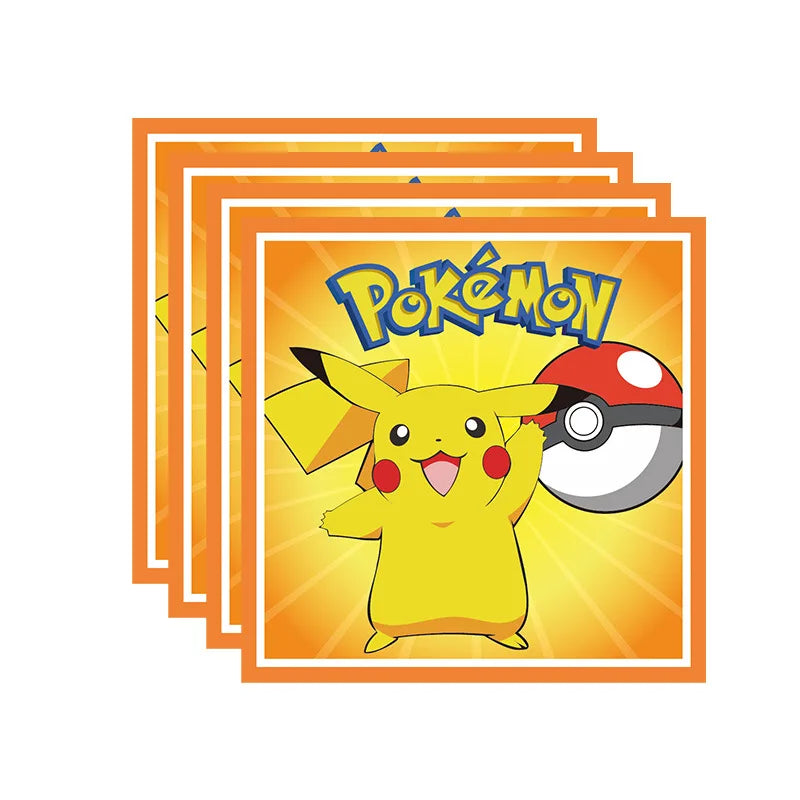 Pokemon Birthday Party Disposable Party Plates Pikachu Theme Tablecloth Character Balloon Birthday Decoration Baby Shower Suppli Good Vibrations