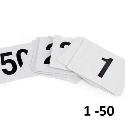 1- 100 Wedding Table Numbers Seat Cards Plastic Double White Black Table Number Signs Durable Square Restaurant Cafe Bar Utensil Good Vibrations