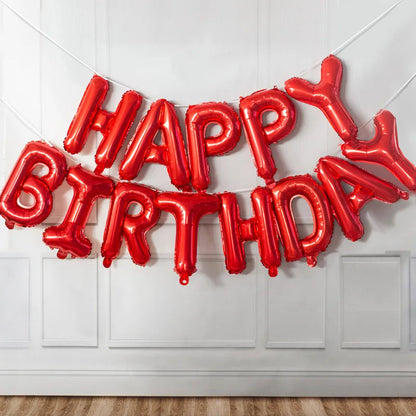 Happy Birthday Balloons Blue Golden Red Pink Black Foil Balloons Boys Girls Birthday Party Decoration Supplies Hanging Decor Good Vibrations