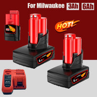 Milwaukee M12 Battery 12.0Ah 12V Rechargeable Battery For Milwaukee M12 Tool 48-11-2402 48-11-2411 48-11-2401MIL-12A-LI Good Vibrations