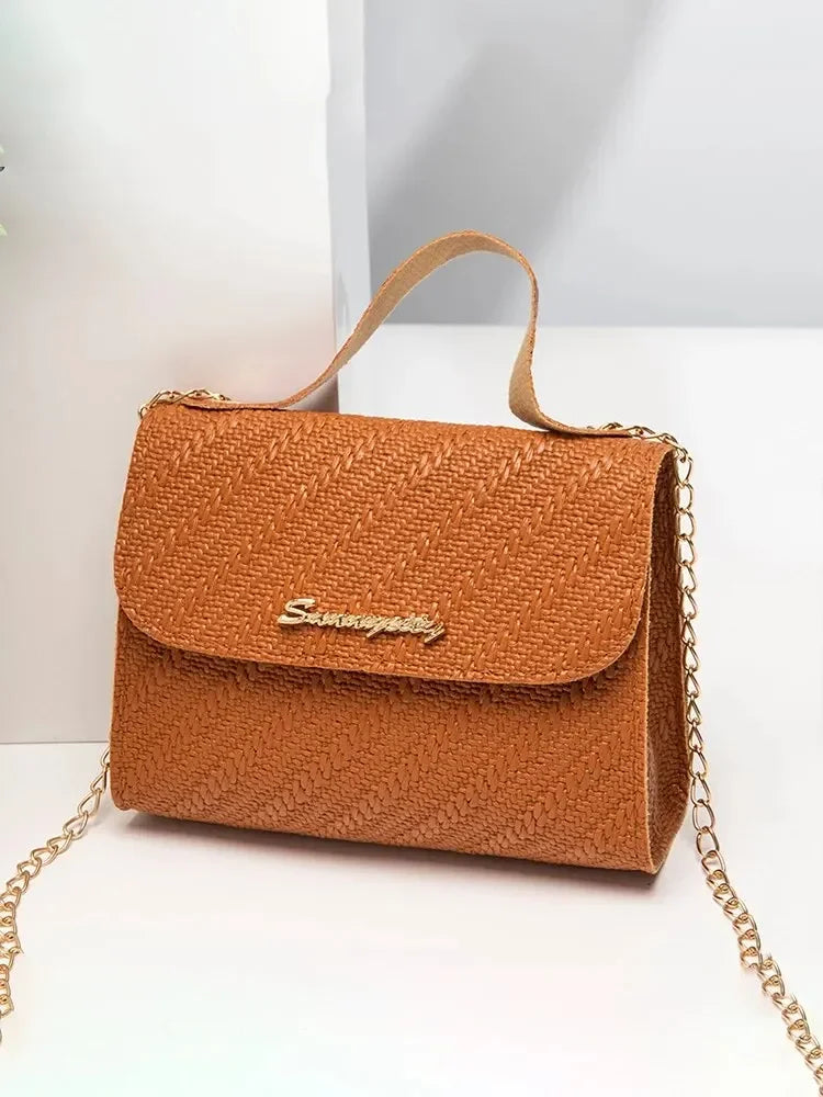 Embossing Chain Square Bag PU Leather Large Capacity Shoulder Crossbody Cell Phone Bag for Women purses and handbags Good Vibrations