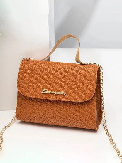 Embossing Chain Square Bag PU Leather Large Capacity Shoulder Crossbody Cell Phone Bag for Women purses and handbags Good Vibrations