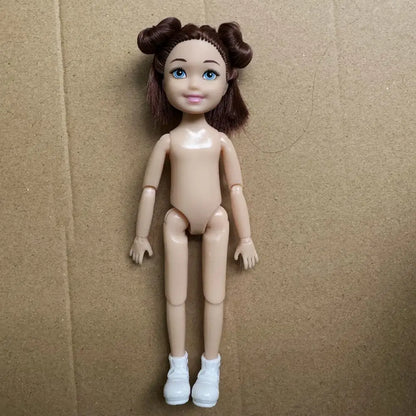 14cm Little Kelly Joints Movable 5-inch Boys Girls Dark Ordinary Skin Naked Body Reborn Bjd 1/12 Toys White Blonde Black Hair Good Vibrations