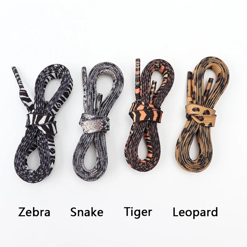 Leopard Zebra Tiger Snake Shoelaces Flat Shoe Laces for Sneakers Animal Pattern Print Shoelace Women Man Luxurious Shoestrings Good Vibrations