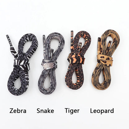 Leopard Zebra Tiger Snake Shoelaces Flat Shoe Laces for Sneakers Animal Pattern Print Shoelace Women Man Luxurious Shoestrings Good Vibrations