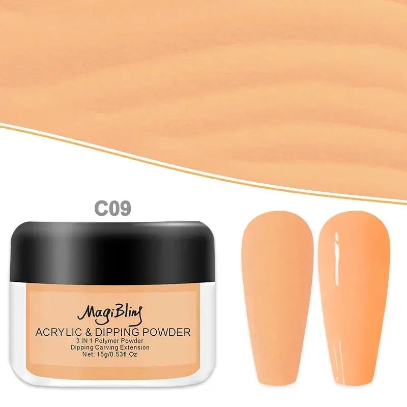 15g Acrylic Powder Light Color Carving Nail Polymer Tip Extension Crystal Powders Manicure Professional Nails Art Accessories Good Vibrations