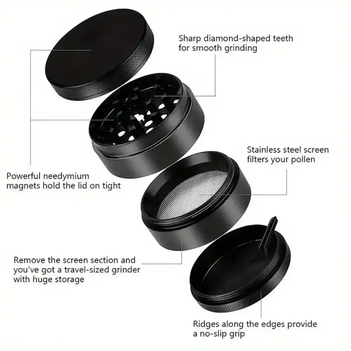 2.2inch Cube Herb Grinder 4-layer Manual Spice Mill Pepper Salt Mortar Grass Raw Tobacco Grinder Cigarette Smoking Accessories Good Vibrations