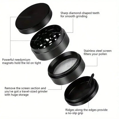 2.2inch Cube Herb Grinder 4-layer Manual Spice Mill Pepper Salt Mortar Grass Raw Tobacco Grinder Cigarette Smoking Accessories Good Vibrations