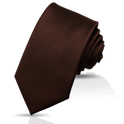 Ties For Men Solid Necktie Wedding Business Ties 7.5cm Slim Coffee Wine Classic Neckties Mens Business Gift Fashion Gravats Good Vibrations