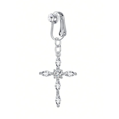 Fake Belly Ring Bell Button Rings Fake Belly Piercing Love Heart Butterfly Dangle Clip On Umbilical Navel Cartilage Earring Clip Good Vibrations Adult Super Store