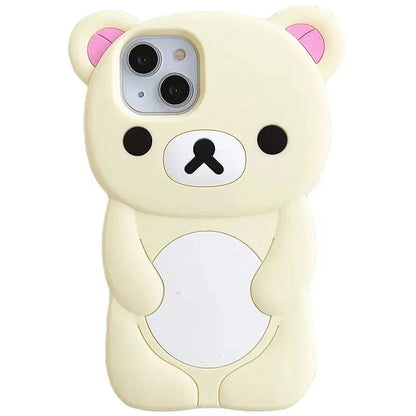 Rilakkuma Bear Silicone Soft Cover Case For iPhone 17 16 15 14 13 12 11 Pro Max mini Plus Xs XR 6 7 8 Plus Good Vibrations