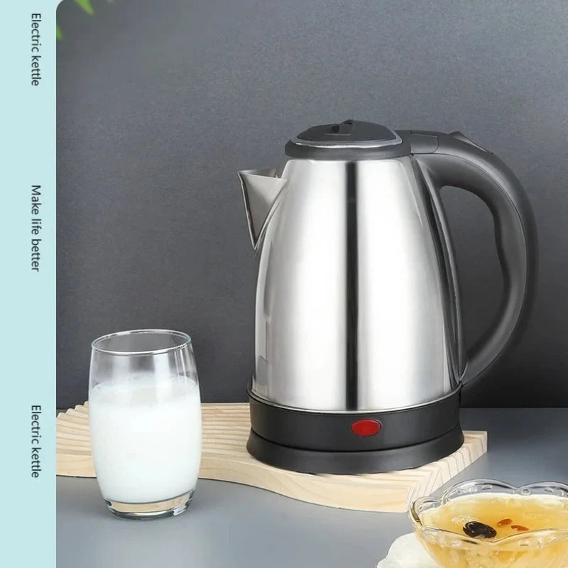 Travel Electric Kettle Tea Coffee 2L Stainless Steel Portable Water Boiler Pot For Hotel Family Trip Kitchen Smart Kettle Pot Good Vibrations