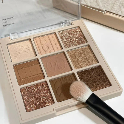 Dream Girl Eyeshadow Palette 9 Colors Snowflake Shimmer Matte Highlights Cool Tone Eye Shadow Korean Make-up Women Cosmetic Good Vibrations