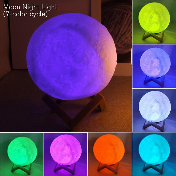 Book Light LED Moon Light Galaxy Light, Moon Night Light, Girl, Boy, Child Birthday Gift, Bedroom Decoration Indoor lighting Good Vibrations