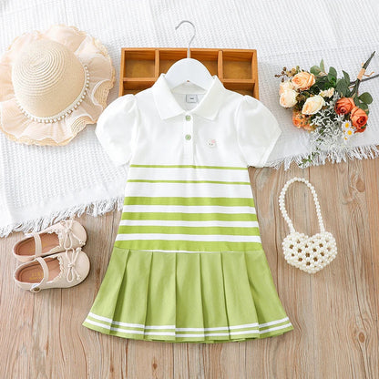 Girls Clothes 2025 New Summer Princess Dresses Short Sleeve Kids Dress Baby Dresses for Children Clothing 2-6Y Good Vibrations