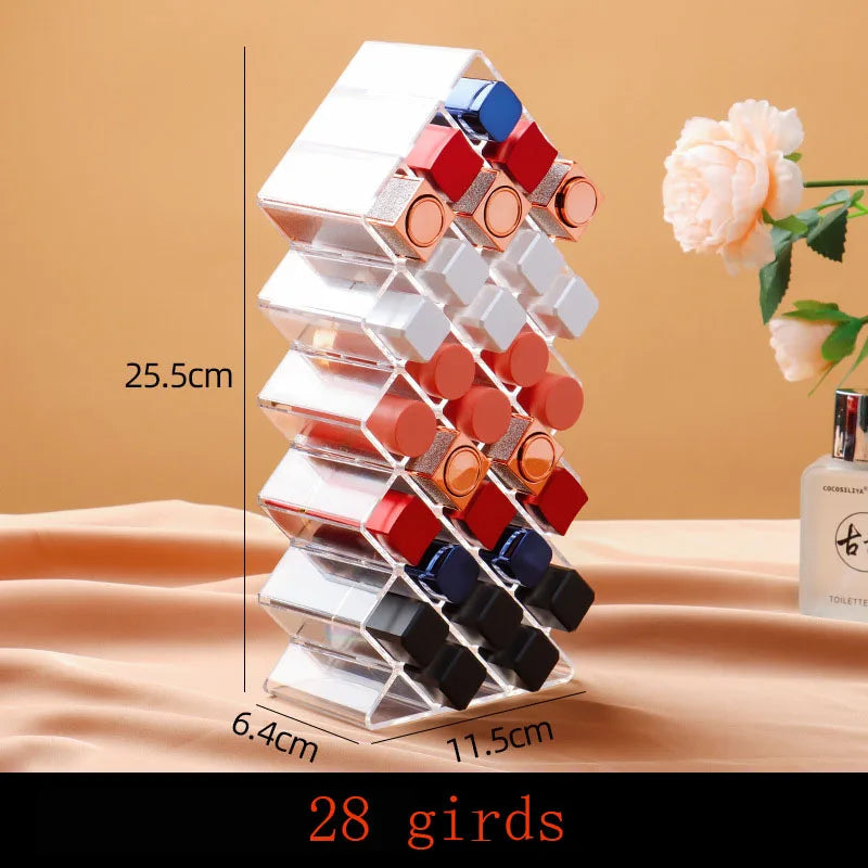 Transparent lipstick Cosmetic Makeup Acrylic Makeup Brush Tool Storage Box Case Make-up Brush Holder Table Organizer Makeup Tool Good Vibrations