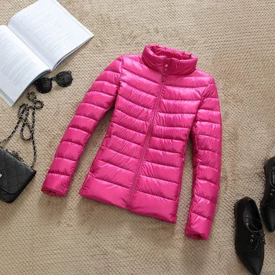 2021 New 90% Duck Down Jacket Women Autumn Winter Coat Lady Ultralight Down Jacket Good Vibrations