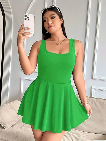 Popular hot products for spring, summer and autumn, home leisure and commuting elegant solid color large-size women's dress Good Vibrations
