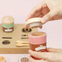 Role Pretend Play Children Simulation Creative Coffee Set Early Educational Afternoon Tea Role Playing Toys for Kids Wooden Toy Good Vibrations