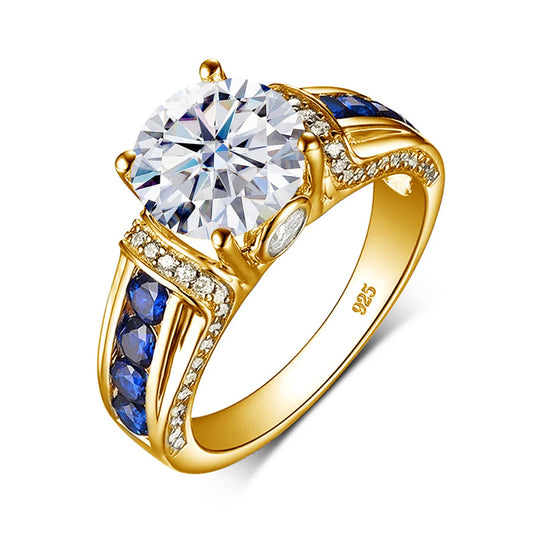 Certified D Color VVS1 2ct Moissanite Diamond Ring For Women 100% Sterling Silver Good Quality Wedding Jewelry Pass Diamond Test Good Vibrations